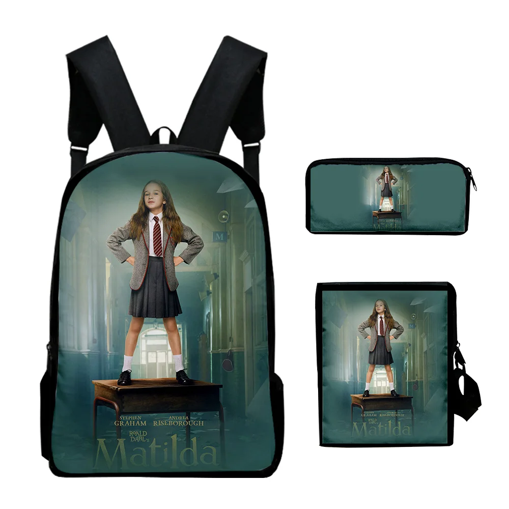 

Hip Hop Youthful Roald Dahl's Matilda the Musical 3D Print 3pcs/Set Travel bags Laptop Daypack Backpack Shoulder Bag Pencil Case