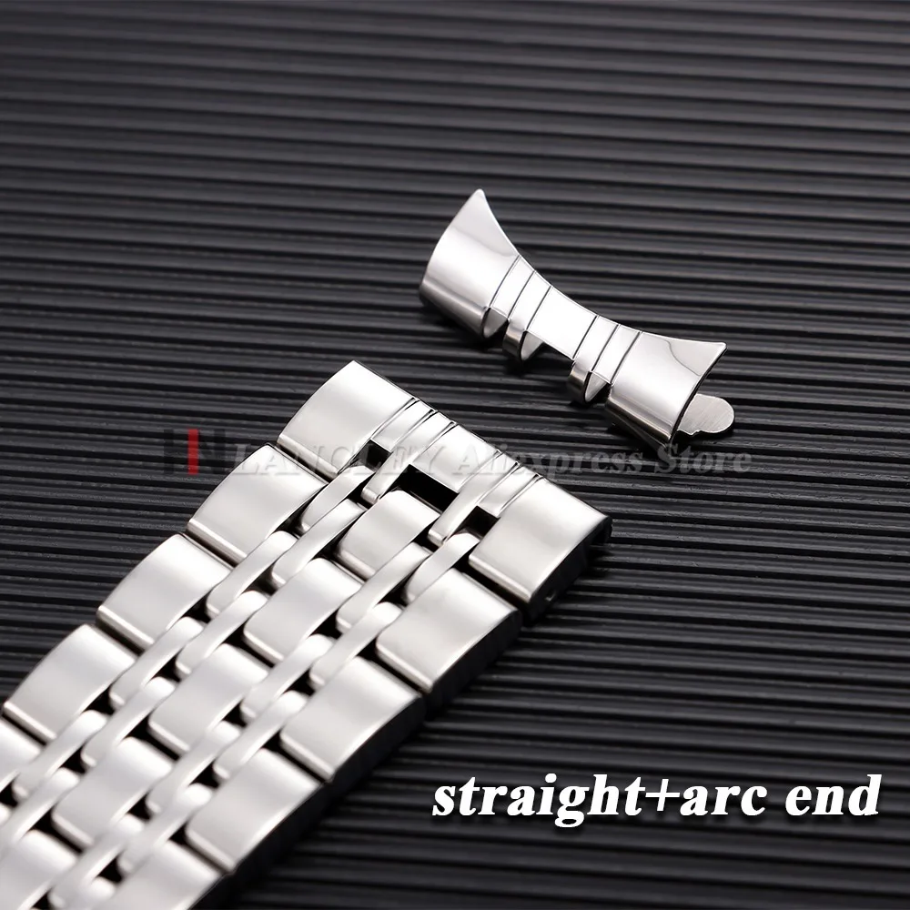 솔리드 스테인레스 스틸 밴드 18mm 20mm 22mm 범용 Smartwatch 교체 스트랩 팔찌 16mm 19mm 21mm 남성 비즈니스 시계 밴드