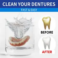 Denture Cleansing Tablet 100 Tabs Cleanser Whitening Remove Bad Odors Oral Cleaning Care Fresh Breath Cleaning Stains Oral Care 5