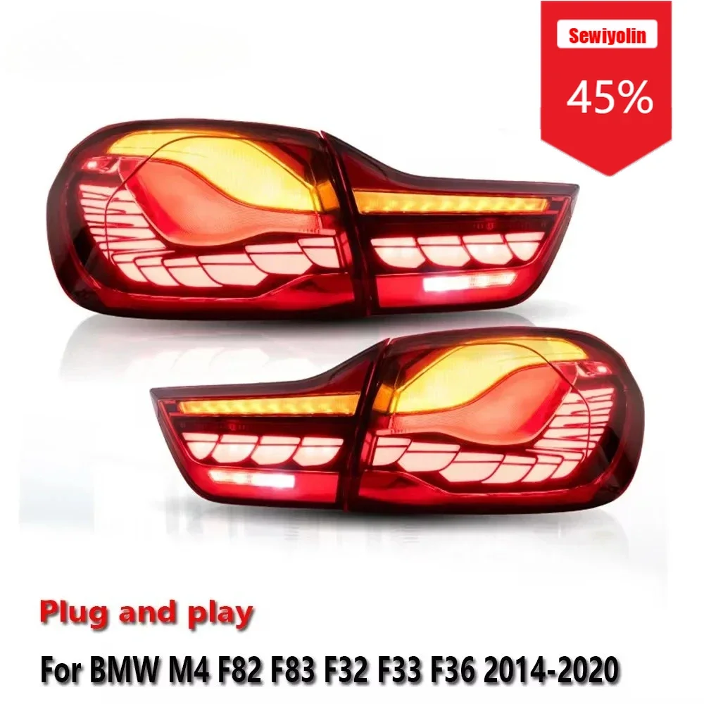 

Sewiyolin Car LED Tail Light Accessories For BMW M4 F82 F83 F32 F33 F36 2014-2020 Auto Rear Fog DRL Brake Turn Signal Lamp Plug