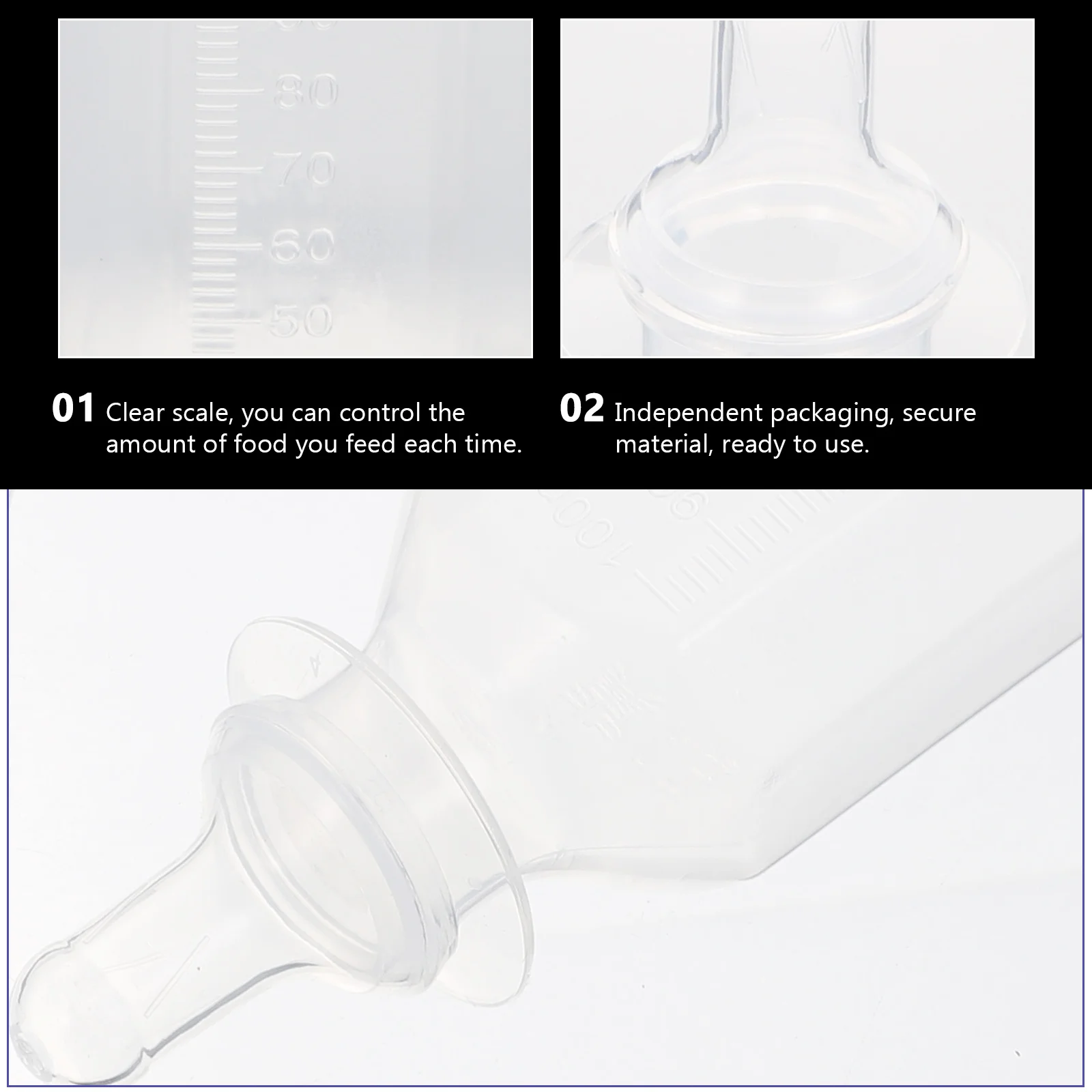 5 Pcs Disposable Feeding Bottle Clear Scale Milk Powder Bottles Baby Wide Mouth Supple Teat Feeders Polypropylene Infant