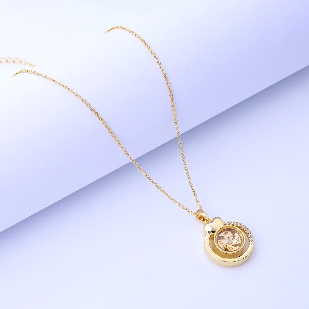 Collana girevole con diamanti intarsiati di ispirazione vintage |   Ciondolo gioielli unisex per una decorazione elegante