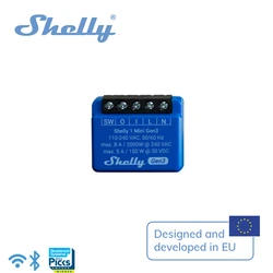 Shelly 1 mini gen3 interruptor inteligente operado por wi-fi 8a luzes automáticas sistema de irrigação da porta da garagem pequenos aparelhos elétricos