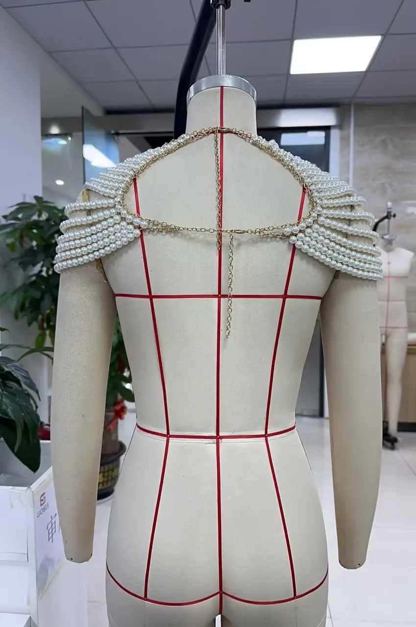 Women's Pearl Shoulder Chain Exaggeration Multi-Layer Lingerie Accessory