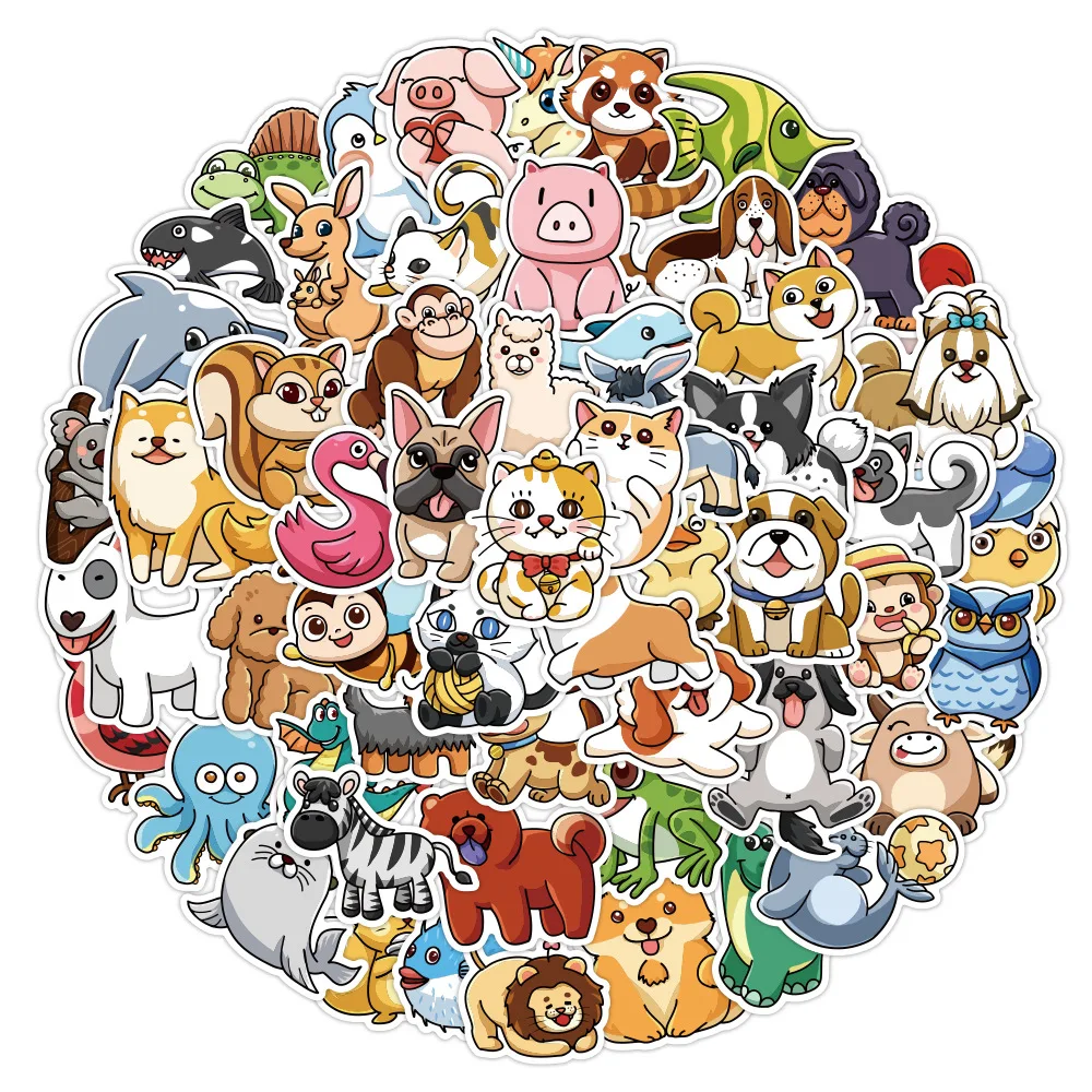 10/30/50/100pcs Small Animal Cartoon Graffiti Stickers Waterproof  Kawaii Cute Aesthetic Art Kids Toys Diy Laptop Decal Stickers