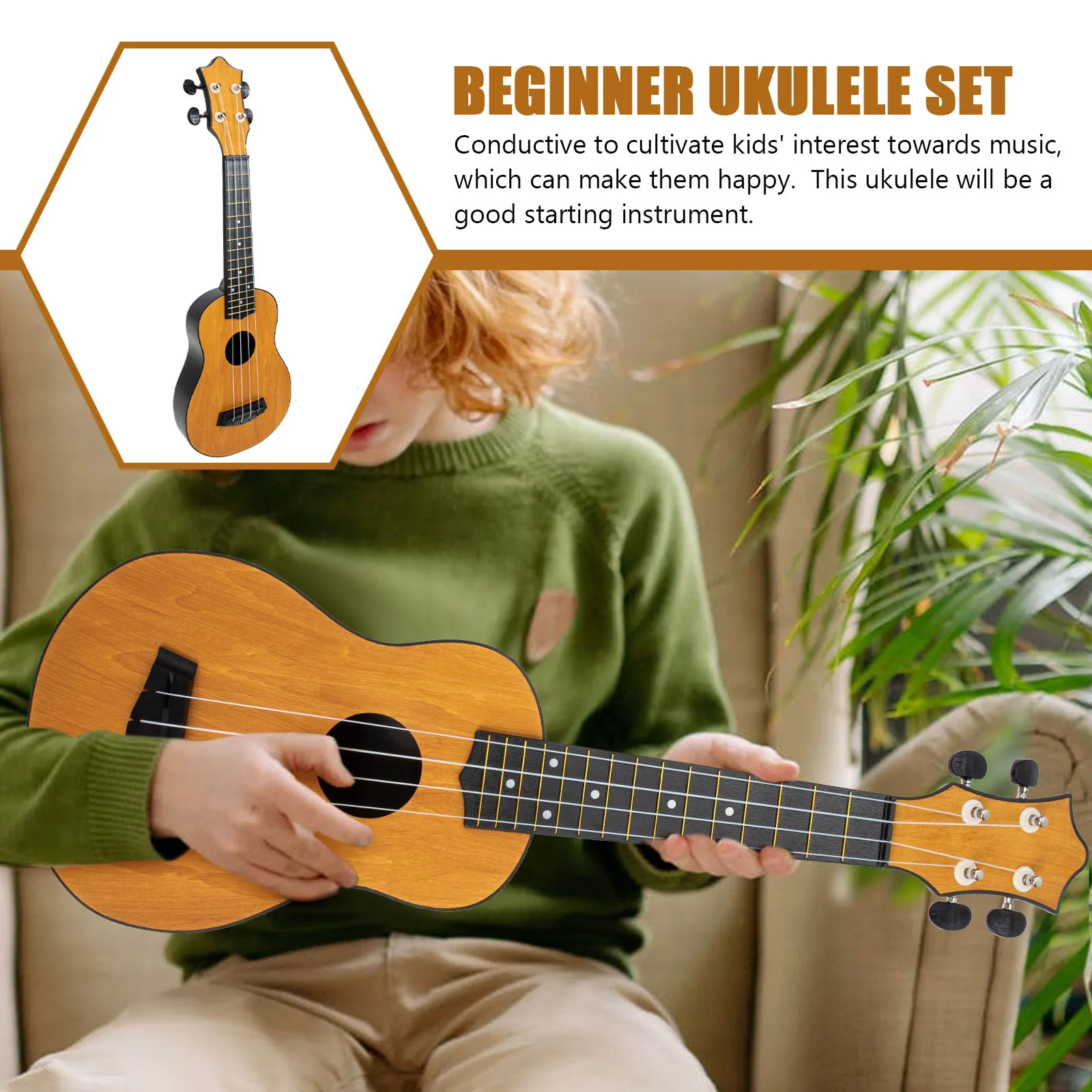 

Ukulele for Beginners 21 Inches Portable Lightweight Durable Classic Design for Children Learning Toddler Guitar