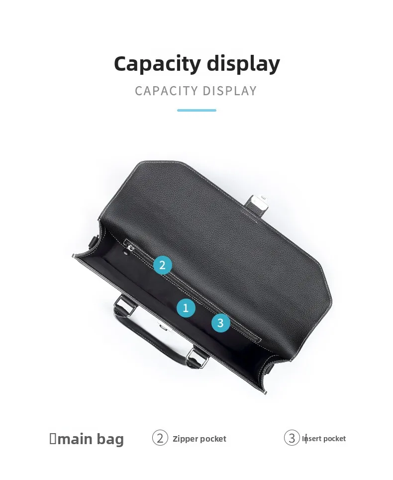 New Leather Men's Bag, Fashionable Business Document Cover, Layered Cowhide Computer Bag, Large Capacity Men's Handbag