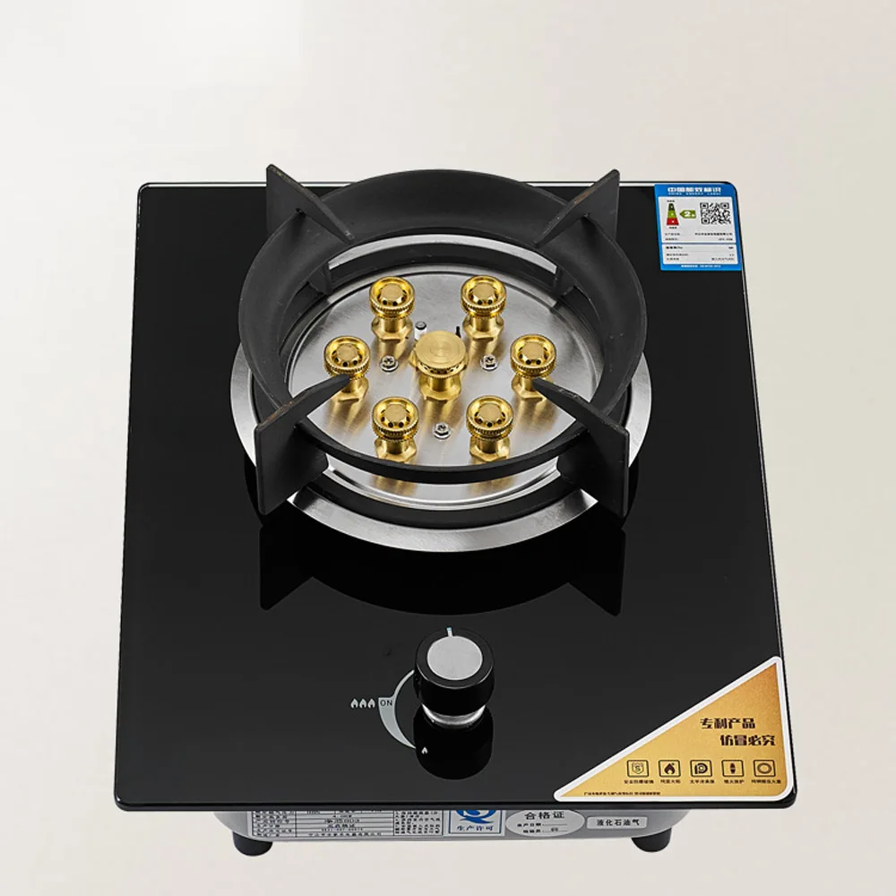 싱글 스토브 가스 쿡탑 가정용 빌트인 가스 스토브 7구 천연가스 쿡탑 액화가스 테이블 내장형 가스 스토브