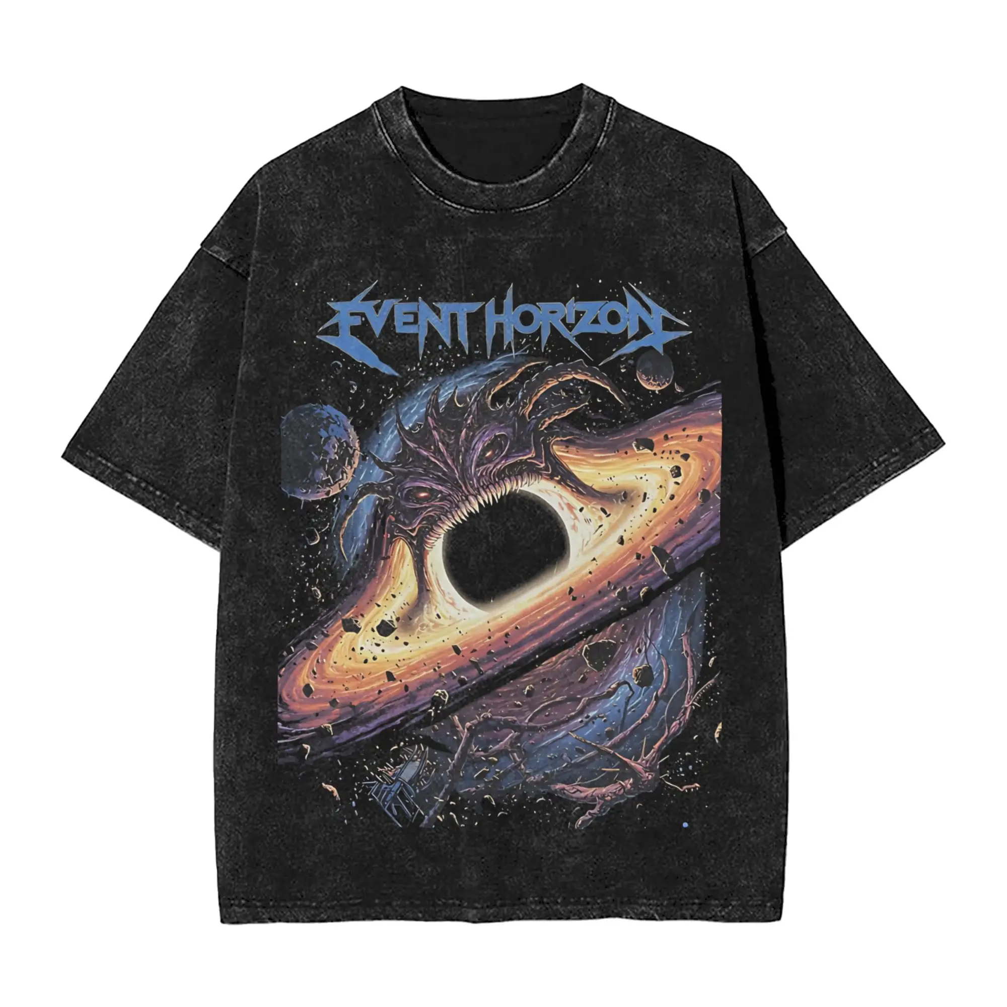 Event Horizon  Outfit Washed T Shirts for Men Women Streetwear Hip Hop T-Shirt Summer  Tees Cotton