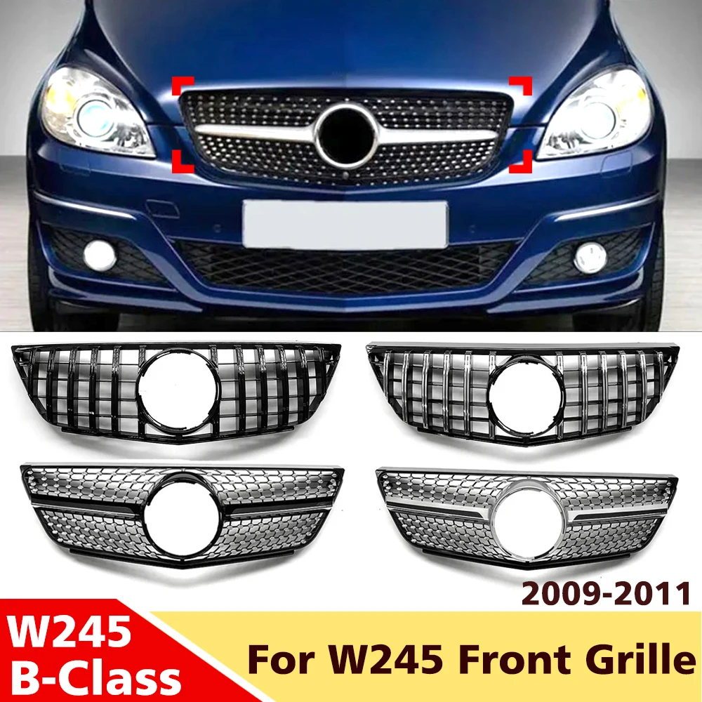 

GT Style Mesh Front Grille for Mercedes B-Class W245 2009-2011,Direct Fit Replacement for B160/B180/B200,Exterior Tuning