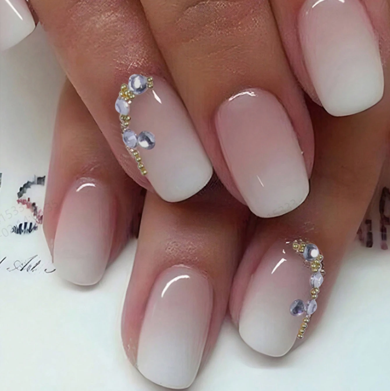 ARTAUG 24 Stück glänzende rosa Nägel zum Aufdrücken, mittelgroß, quadratisch, künstlicher Nagel, eleganter Stil, künstlicher Nagel, vollständige Abdeckung, künstlicher Nagel für stilvolle Frauen – Detail 21