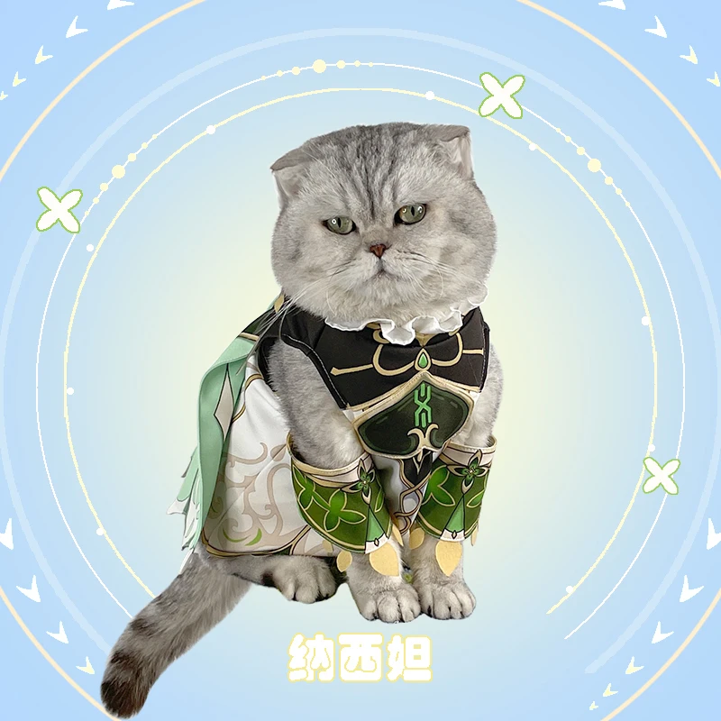 Anime Genshin Impact Sumeru Nahida tema Little Cat Clothes Coat Uniform Set costumi Cosplay scatta oggetti di scena per foto forniture per animali domestici per cani