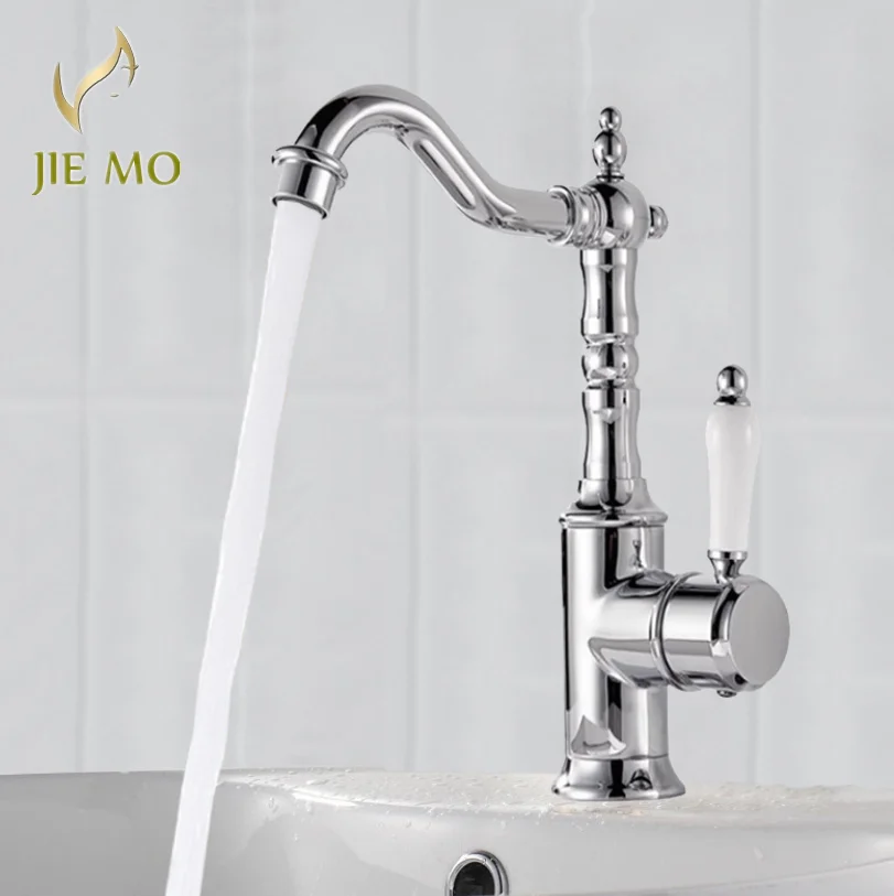 Bronze luxury style basin faucet for home use, vegetable washing basin sink, cold and hot water faucet with splash-proof
