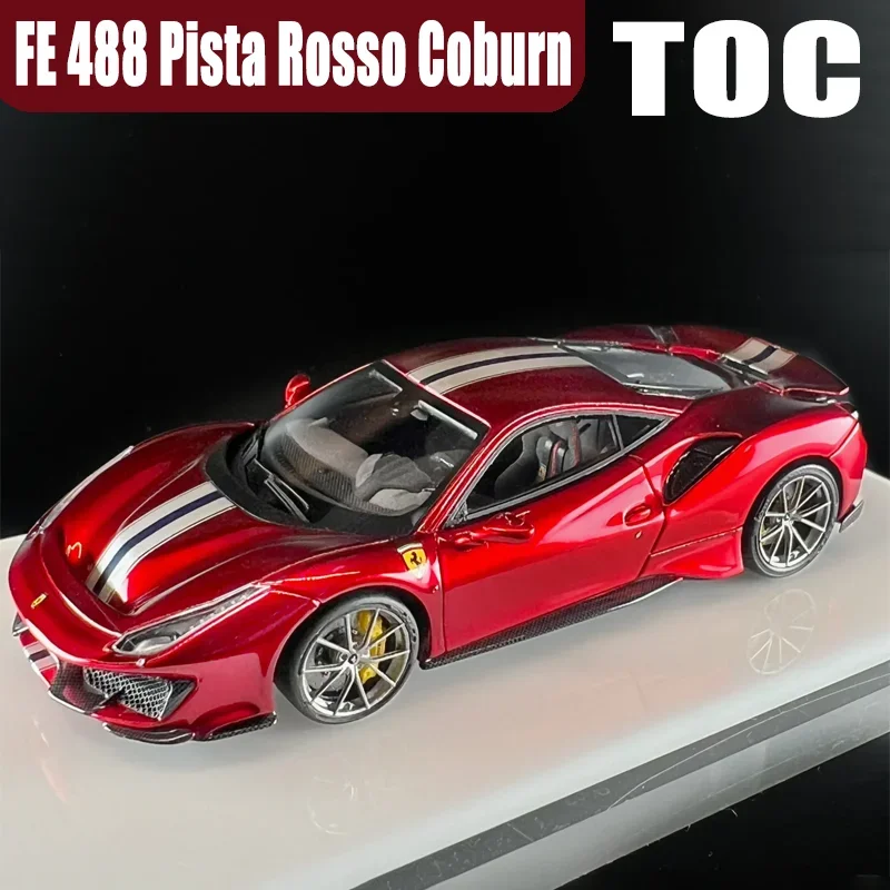 TOC 1/64 FE 488 Pista Rosso Coburn Limited To 199 PCS in Stock Resin Motor Vehicle Diecast Models Car Toy Gift