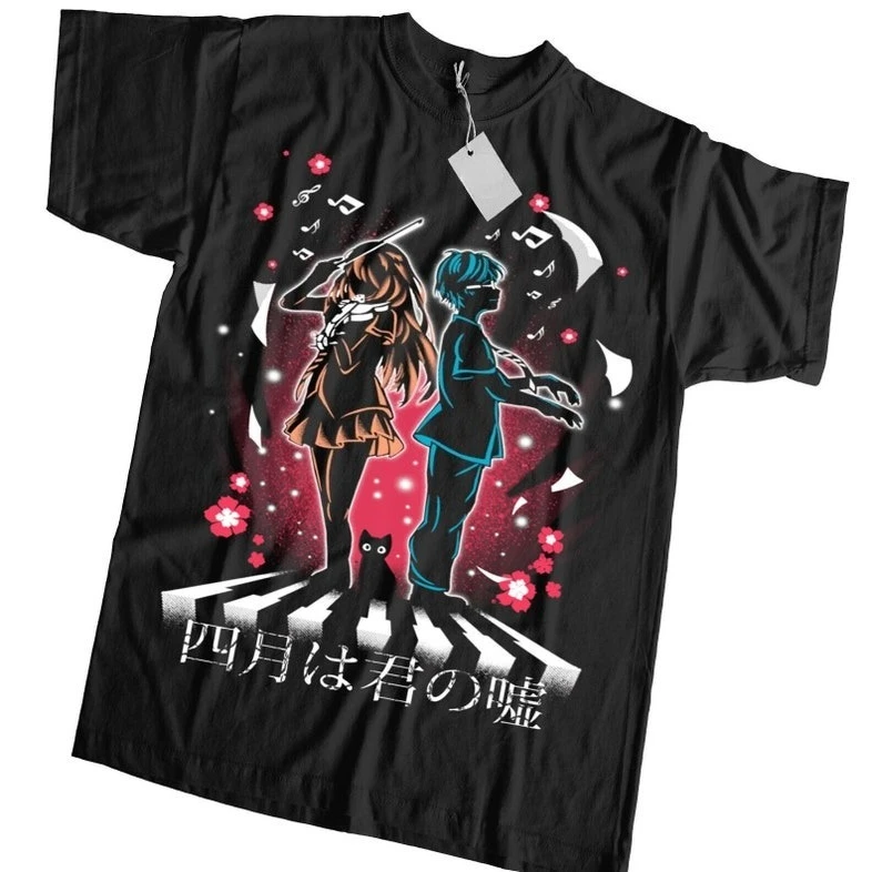Summer Hot Sale Unisex Your Lie in April Anime T-shirt Y2K Men Women Vintage T-shirt Harajuku Hip Hop Punk Streetwear Tshirt