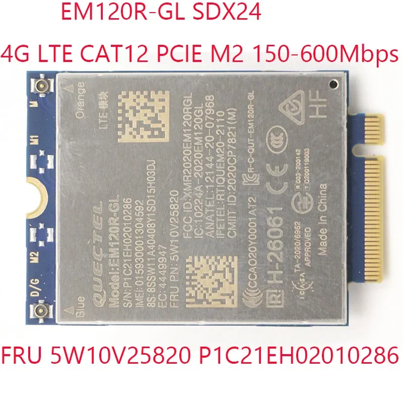 EM120R-GL SDX24 For Thinkpad L14 Gen 2 2021 20X1 20X2 20X5 20X6 5W10V25820 P1C21EH02010286 Quectel CAT12 M2 150-600Mbps 4G LTE