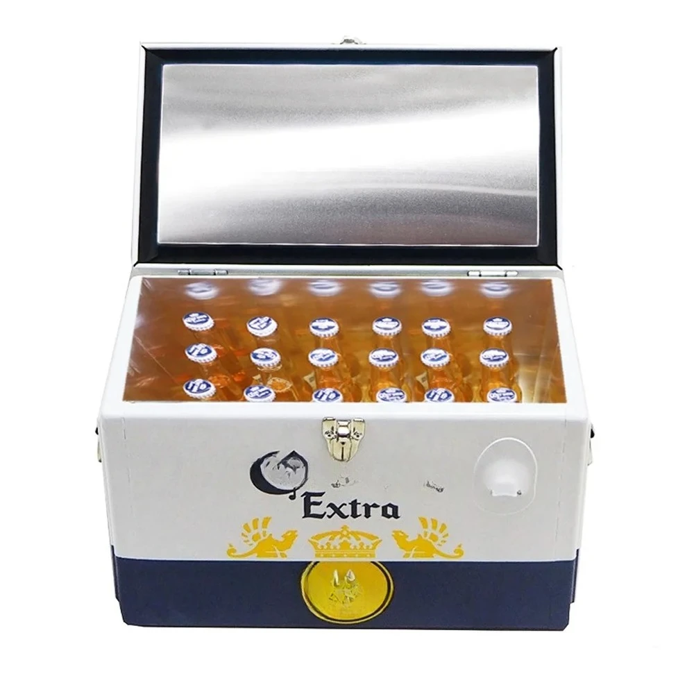

20L Large Vintage Freezer Cooler Box with Bottle Opener and Handle Vintage Style Ice Bucket for Camping, Picnicking, Beach