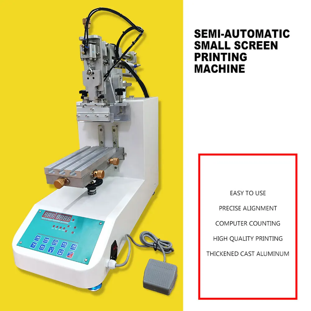 Macchina serigrafica semiautomatica piccola macchina serigrafica pneumatica ad alta precisione da tavolo stampa 1500 volte/h