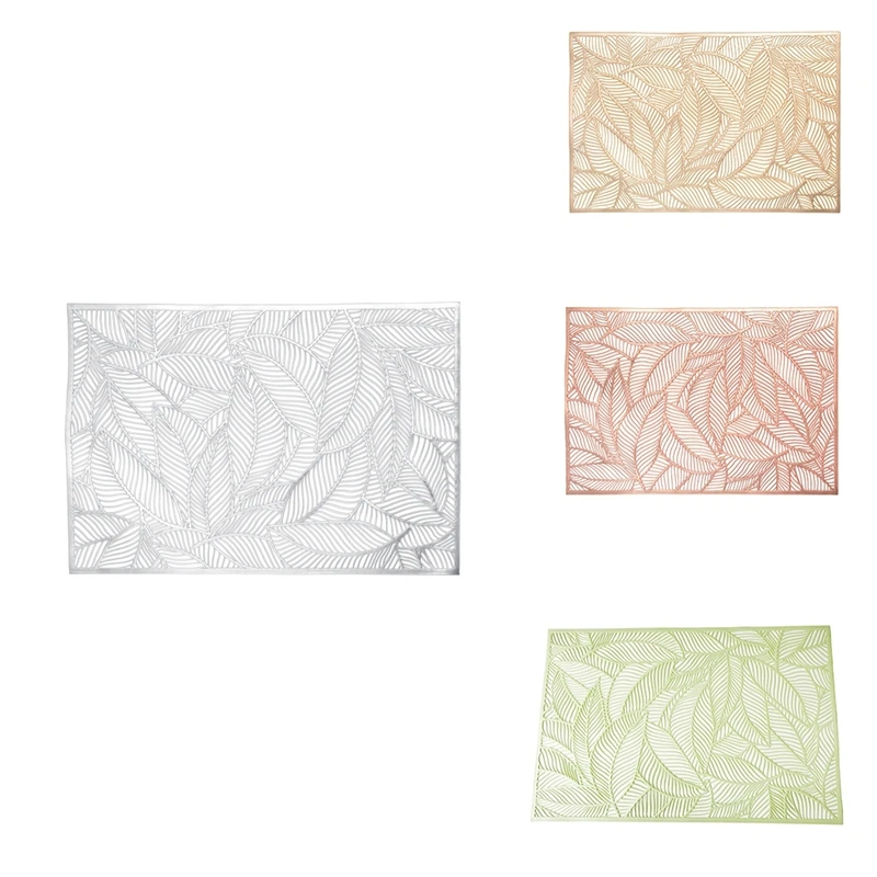 

Leaf Placemat High-End Hotel Restaurant Bronzing Insulation Coffee Placemat Decoration Table Mat