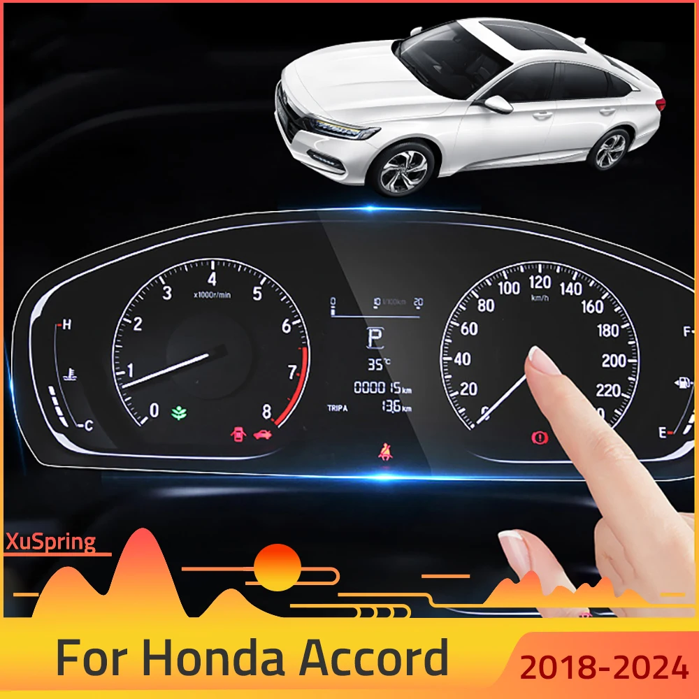 Car Instrument Protective Film for Honda Accord 2018 2019 2020 2021 2022 2023 Driving Dashboard HD Flexible Screen Protector