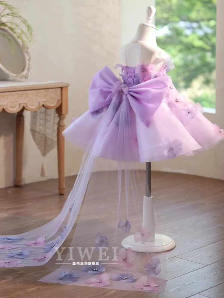 Hochwertige Kinder-Partykleider für Klavieraufführungen, Geburtstage, Hochzeiten, Blumenmädchen A5041 Großhandel Mädchen-Abendkleider – Detail 4