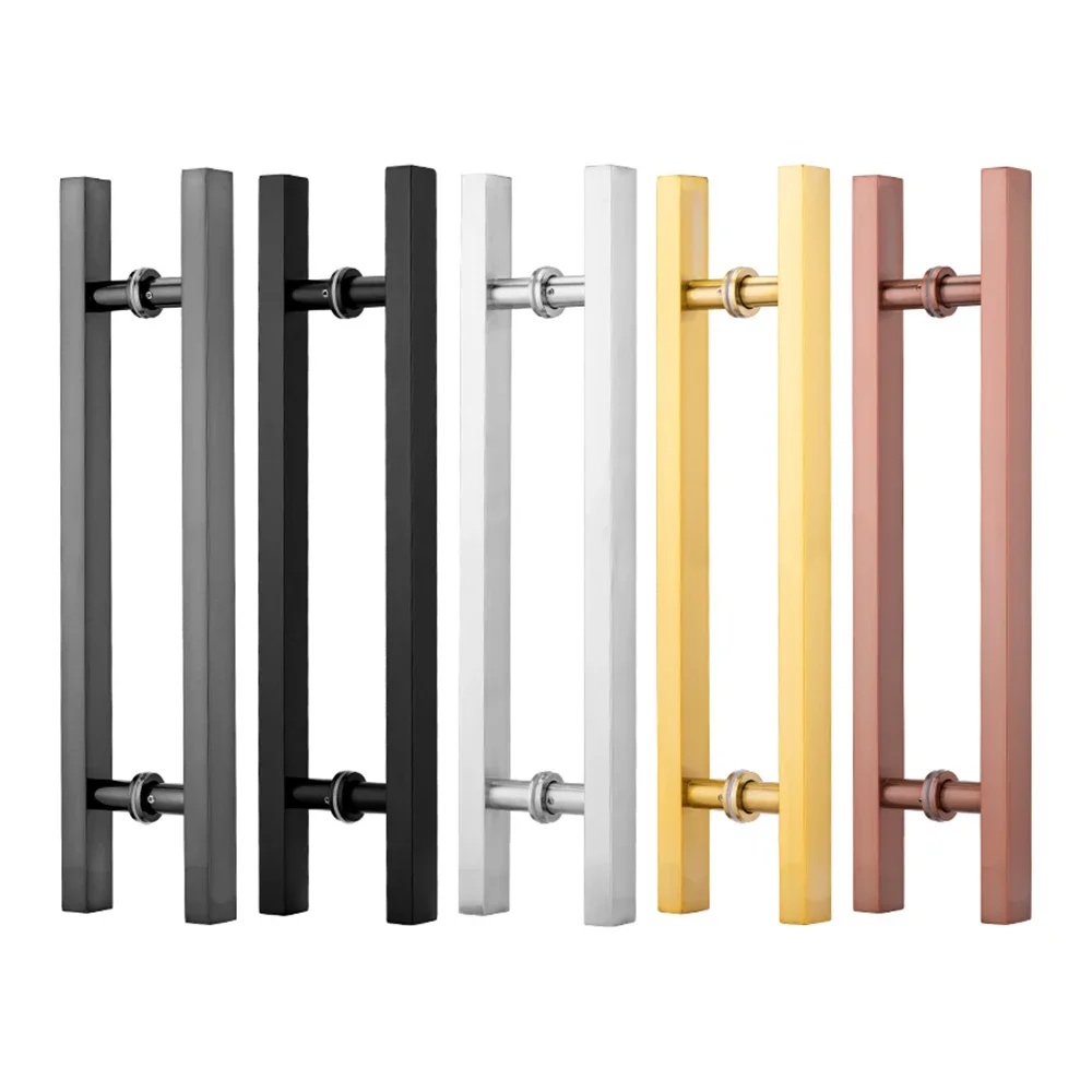 

JACHOR Glass Door Handles Pull Double Side Handle Set Stainless Steel Moving Doors Hardware Large Size Handle for Home Fittings