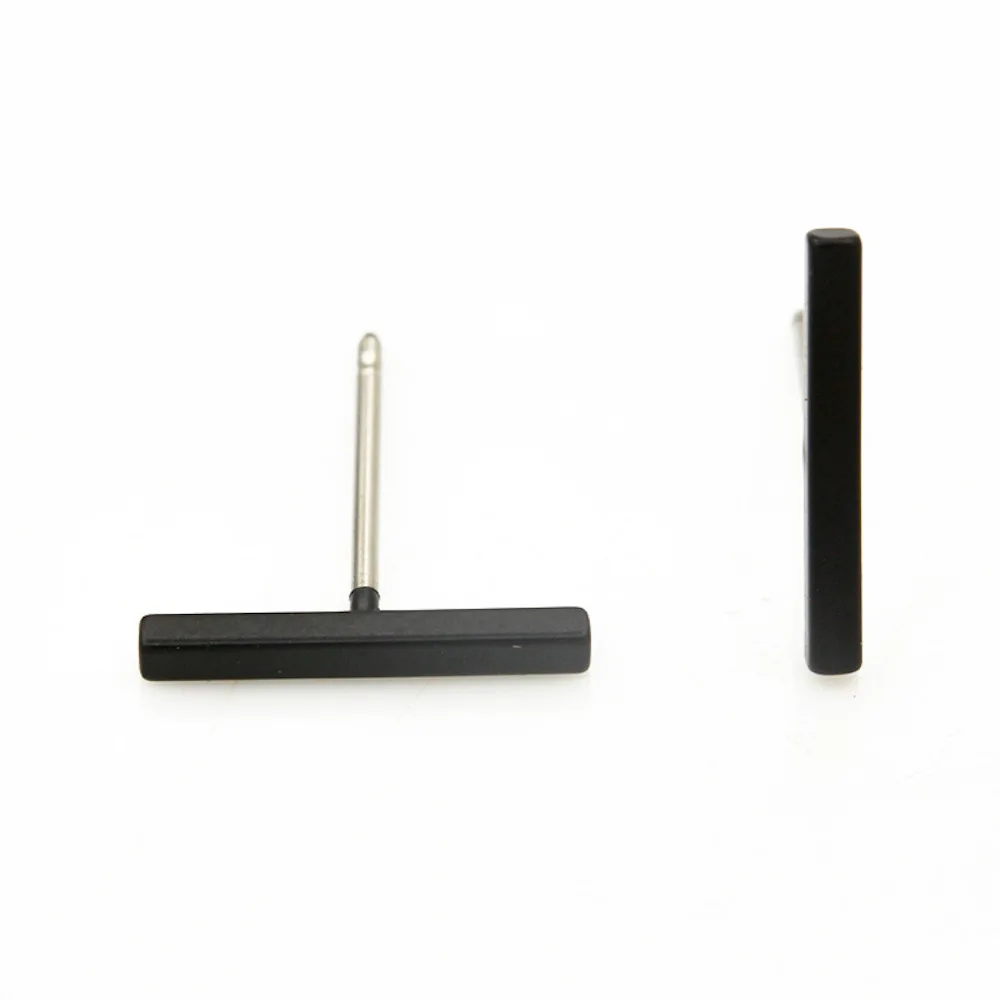 2024 Fashion Gold/Black Color Punk Simple T Bar Earrings For Women Ear Stud Fine Jewelry Geometry Brincos Bijoux