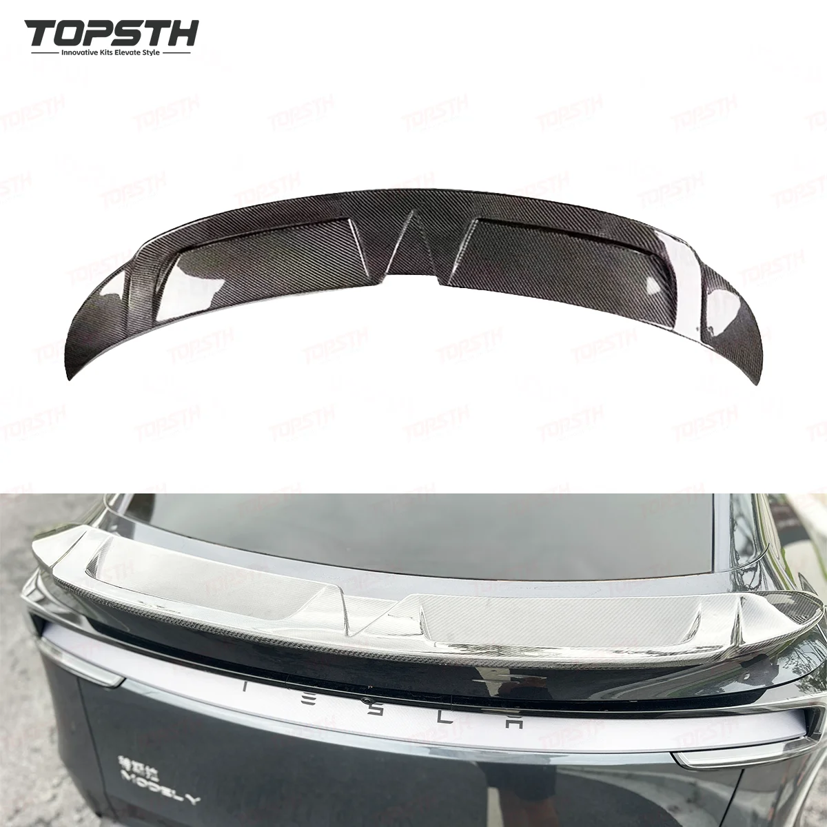 

2025+ Juniper Carbon Fiber Rear Spoiler for Model Y High Quality X-Style Ducktail Enhancement for Improved Car Aerodynamics