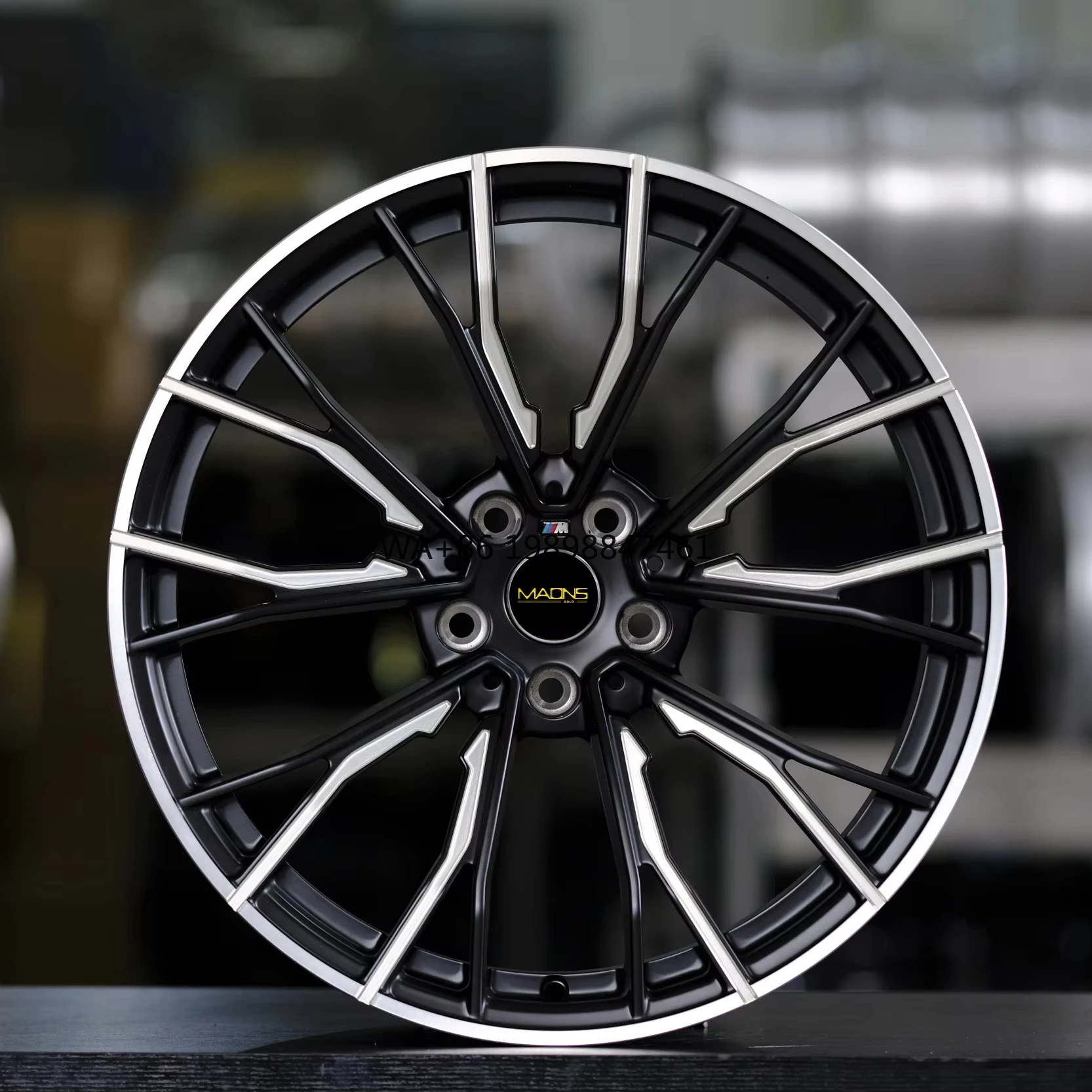 Wheelshome 768F 18X8.0 19X8.5 19X9.5 PCD 5-120/112 Black + Milled Bulk Stock Ready for Ship Aluminium Alloy Wheel for BMW
