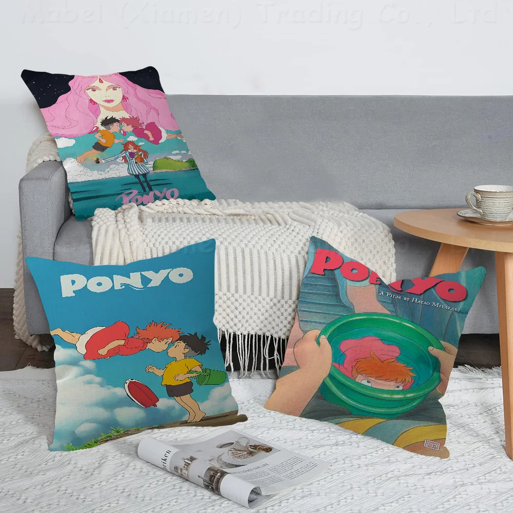 

Ponyo On Cliff By The Sea Pillow Gift Home Office Decoration Bedroom Sofa Car Cushion Cover Case 45x45
