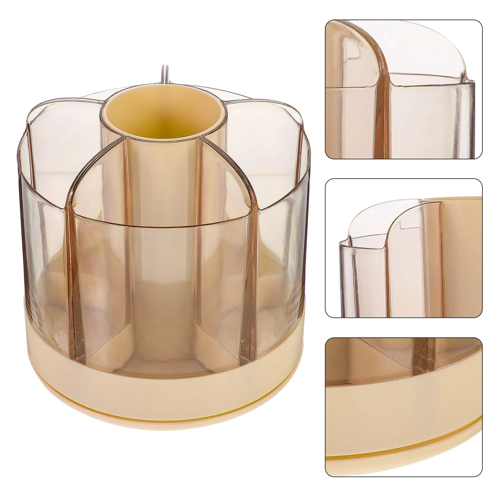 

Вращающийся органайзер для кистей для макияжа и канцелярских принадлежностей, подставка для ручек и карандашей, большой емкости, с поворотом на 360 градусов