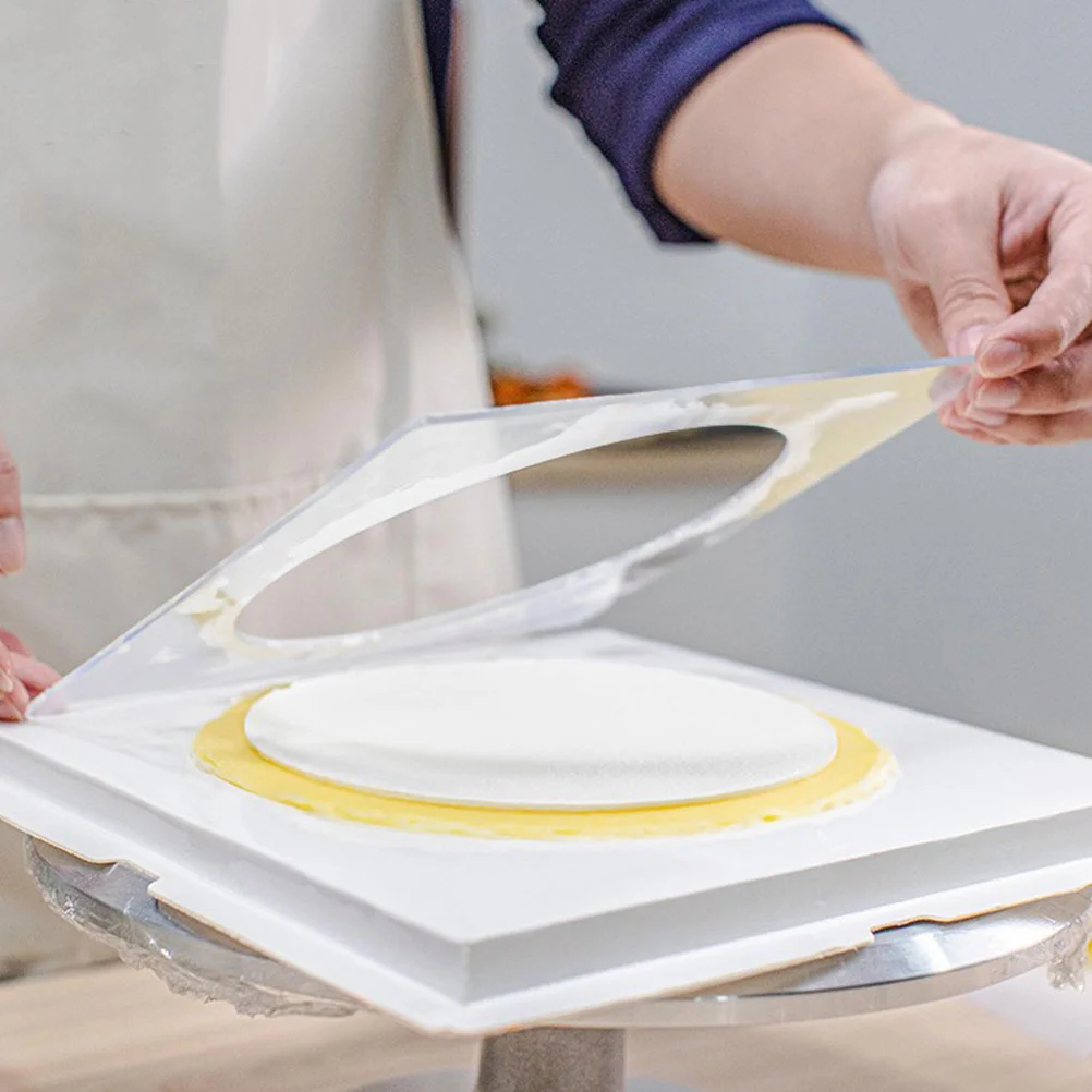 3 Pcs Baking Tools Mille- Cake Mold Turntable Acrylic Manual Cream Scraping Plate