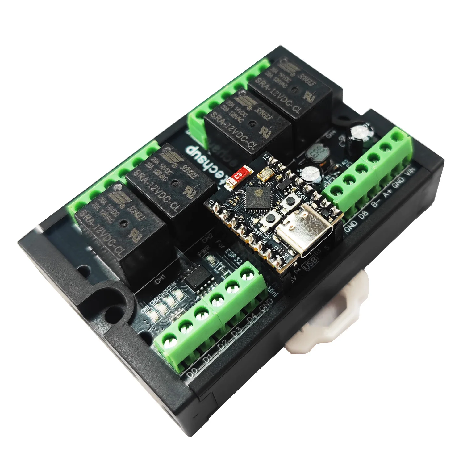 DC 9V 12V 24V ESP32 C3 Relay Module for Arduino IOT Network, RS485 Communication, Mini Expansion Board