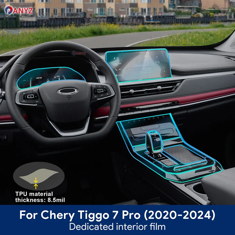 

For Chery Tiggo 7 Pro 2020-2024 Gearbox Protective Sticker TPU Car Navigation Screen Film Anti-scratch Interior Accessories