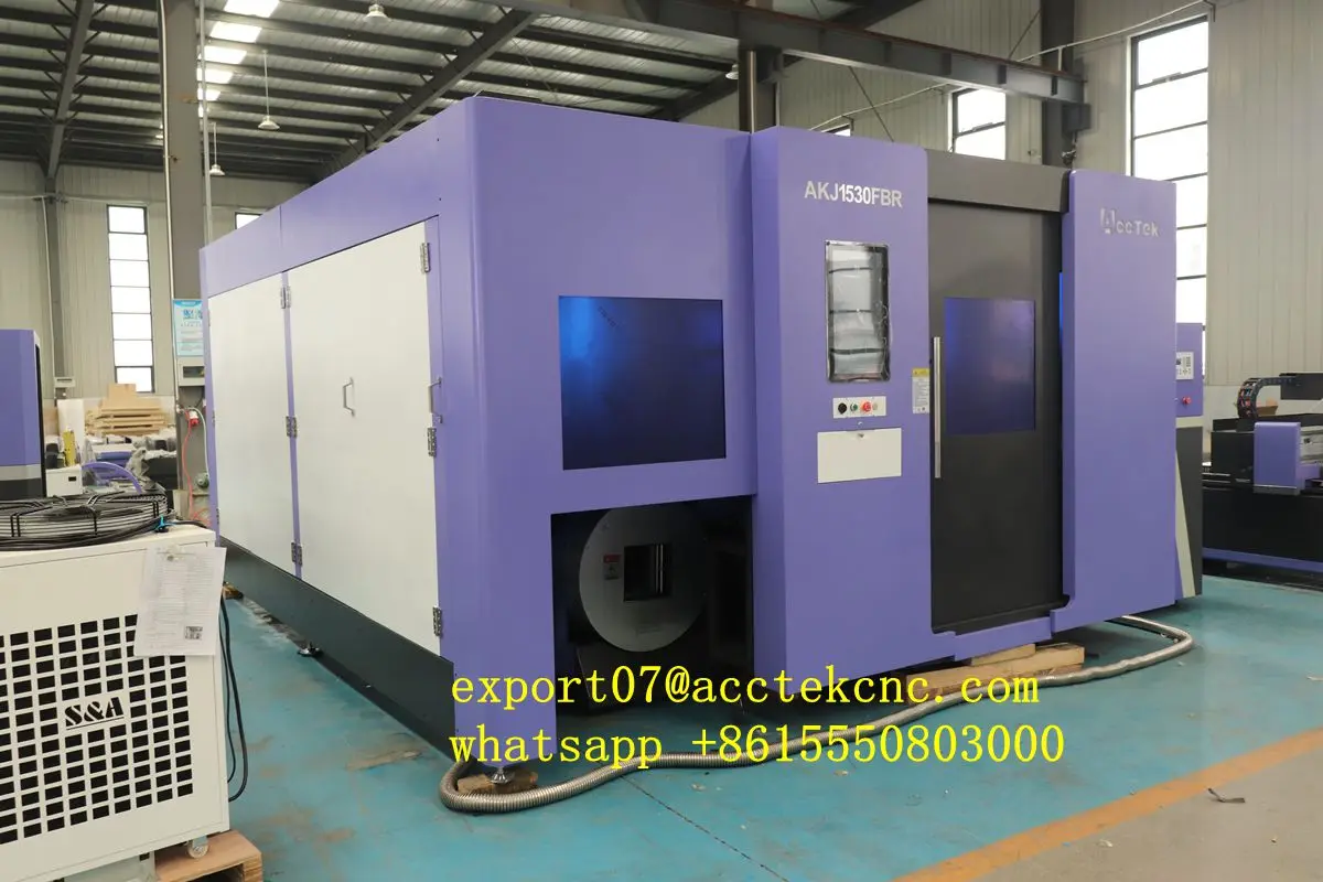 เครื่องตัดไฟเบอร์เลเซอร์พร้อมอุปกรณ์โรตารี่ เครื่องตัดไฟเบอร์เลเซอร์สําหรับโลหะและท่อ แหล่งเลเซอร์ 3000W