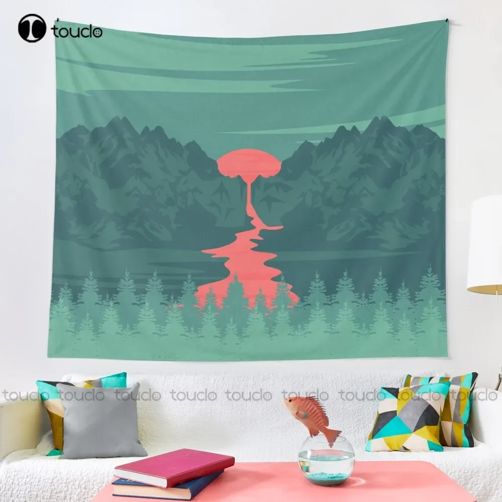 The Red River Sunset Landscape Nature Tapestry Animal Tapestry Blanket Tapestry Bedroom Bedspread Decoration Art Home Decoration