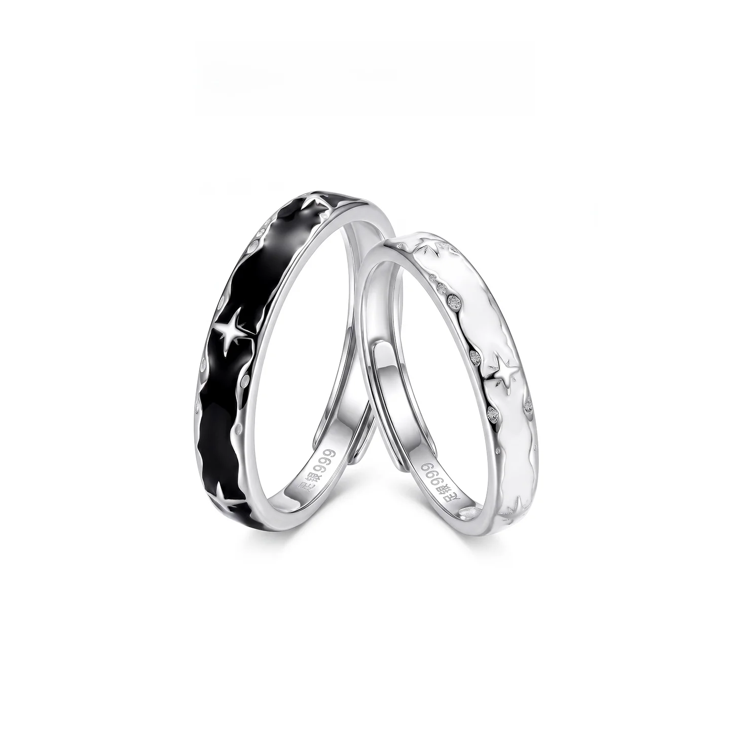 999-pure-silver-ring-couple-bands-night-dawn-fingertip-versatile-holiday-unisex-gift-minimalist-engraving-customizable