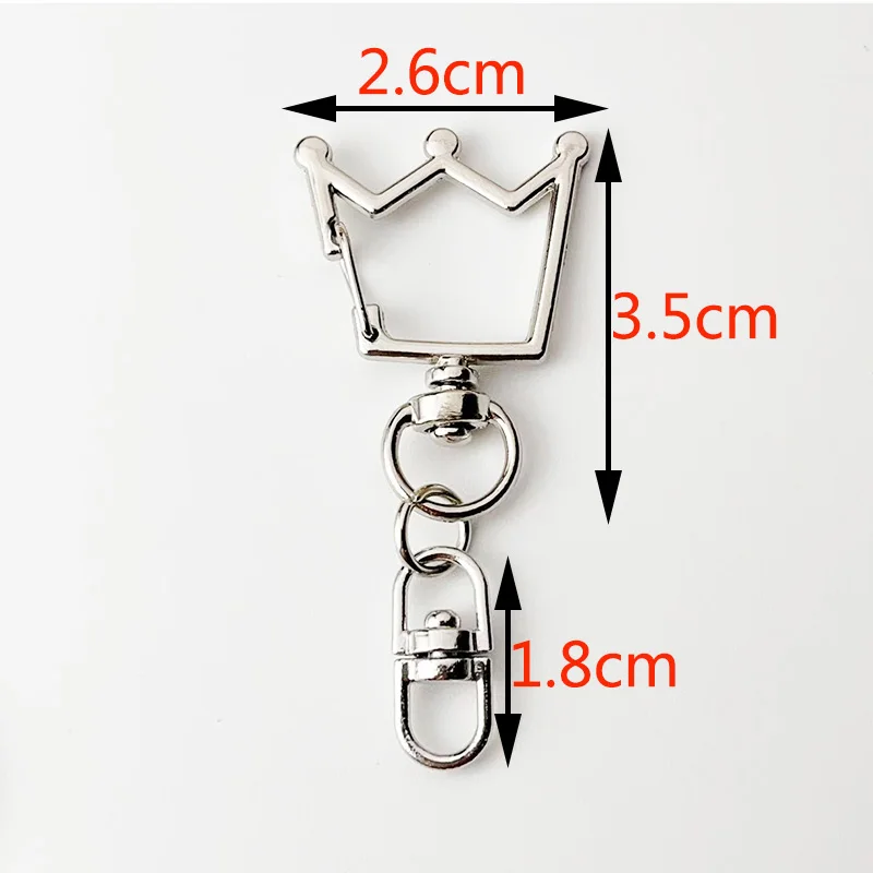 12–24 Stück runde Schlüsselanhänger, drehbare Verschlüsse, Katapult-Verschlüsse, Kronen-Schlüsselanhänger, DIY-Schmuck, Spielzeug, Herstellung, Anhänger, Links, Zubehör – Detail 6