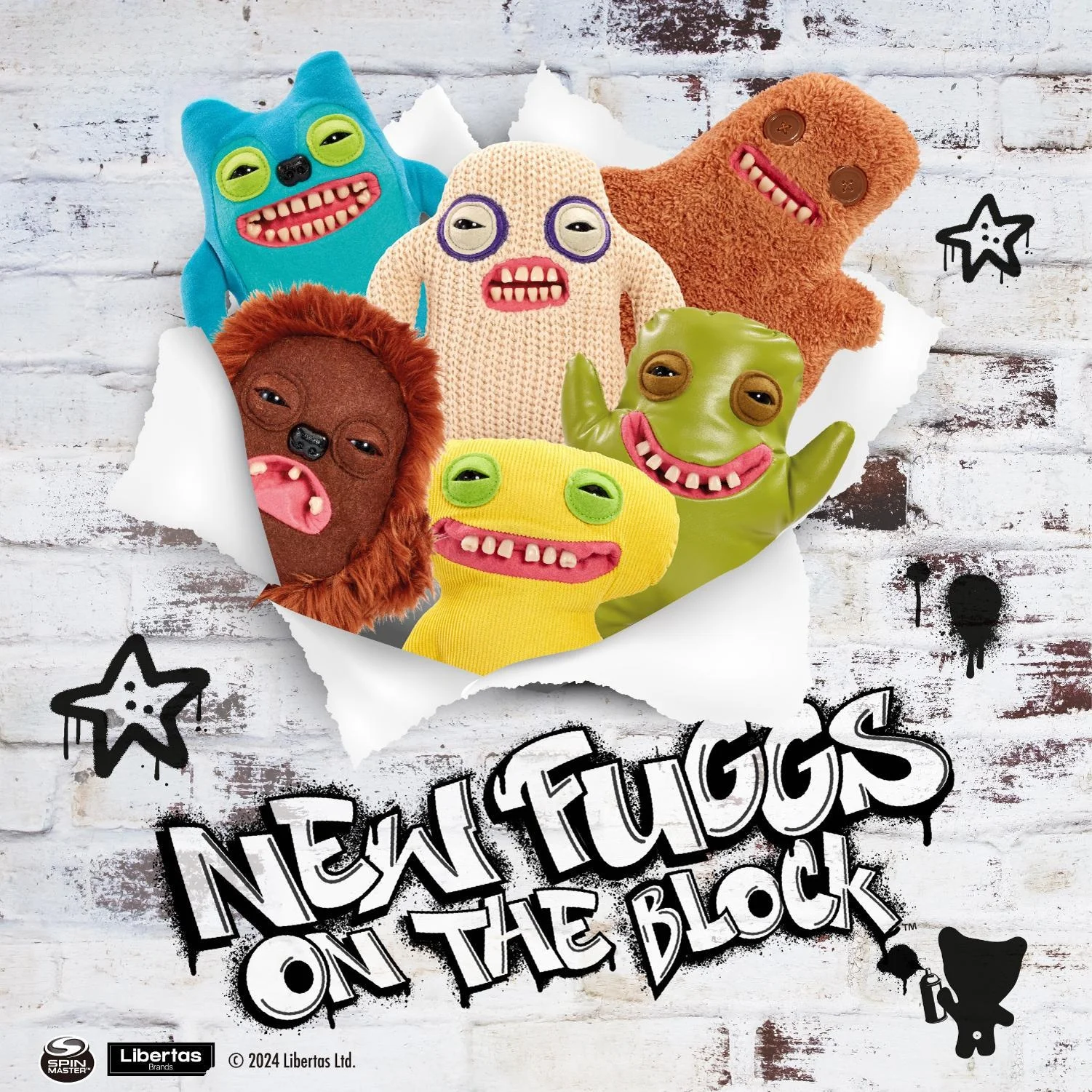 Brinquedo de Pelúcia Série Street Fler Tooth Monster 15713 com Design de Boca de Monstro, Fofo e Engraçado, Conceito de Saúde Bucal, Boneco Macio