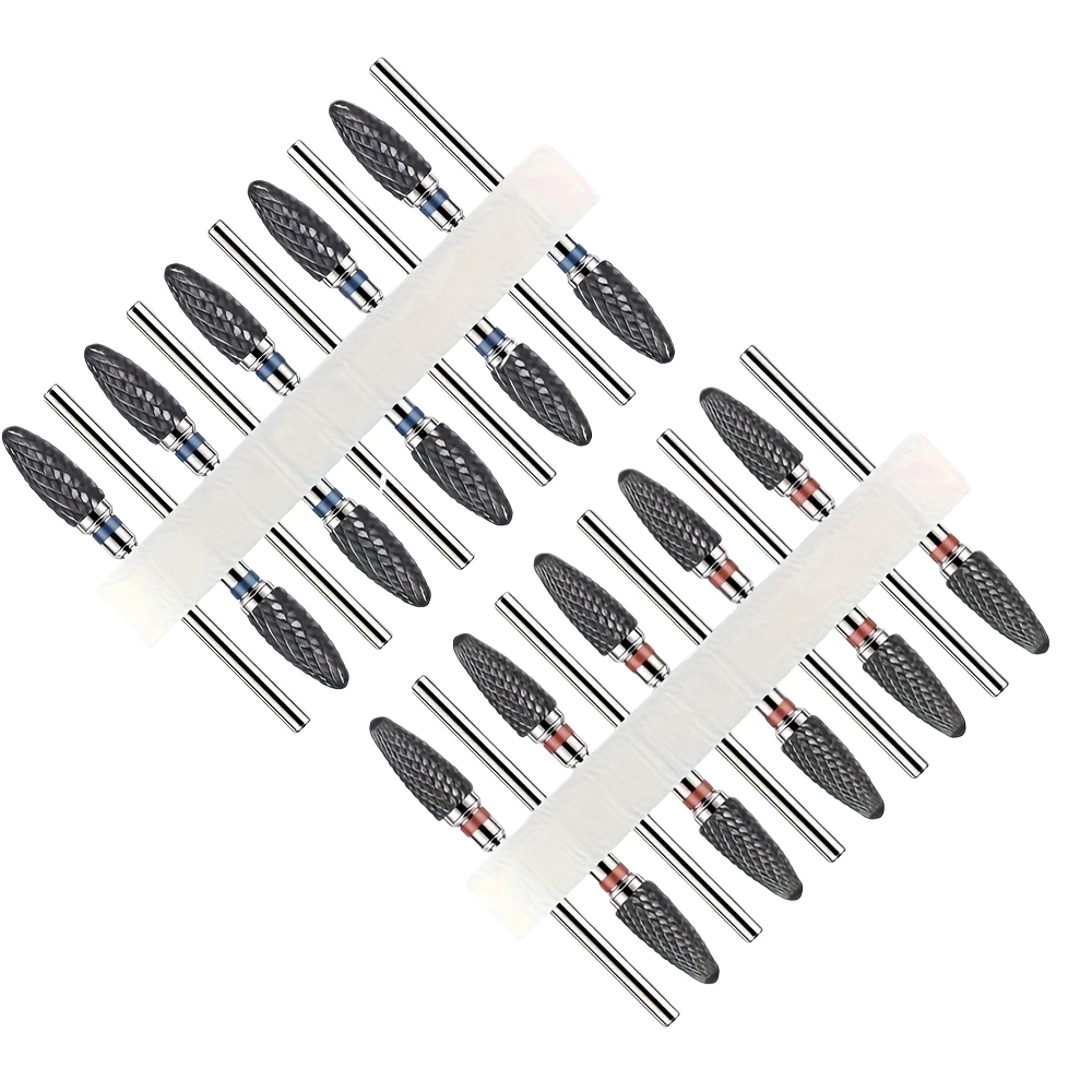 مجموعة رؤوس مثقاب أظافر سوداء مكونة من 10 قطع للتلميع وإزالة أظافر الجل والجلد الميت والبشرة؛ سهلة التنظيف ومتينة #1