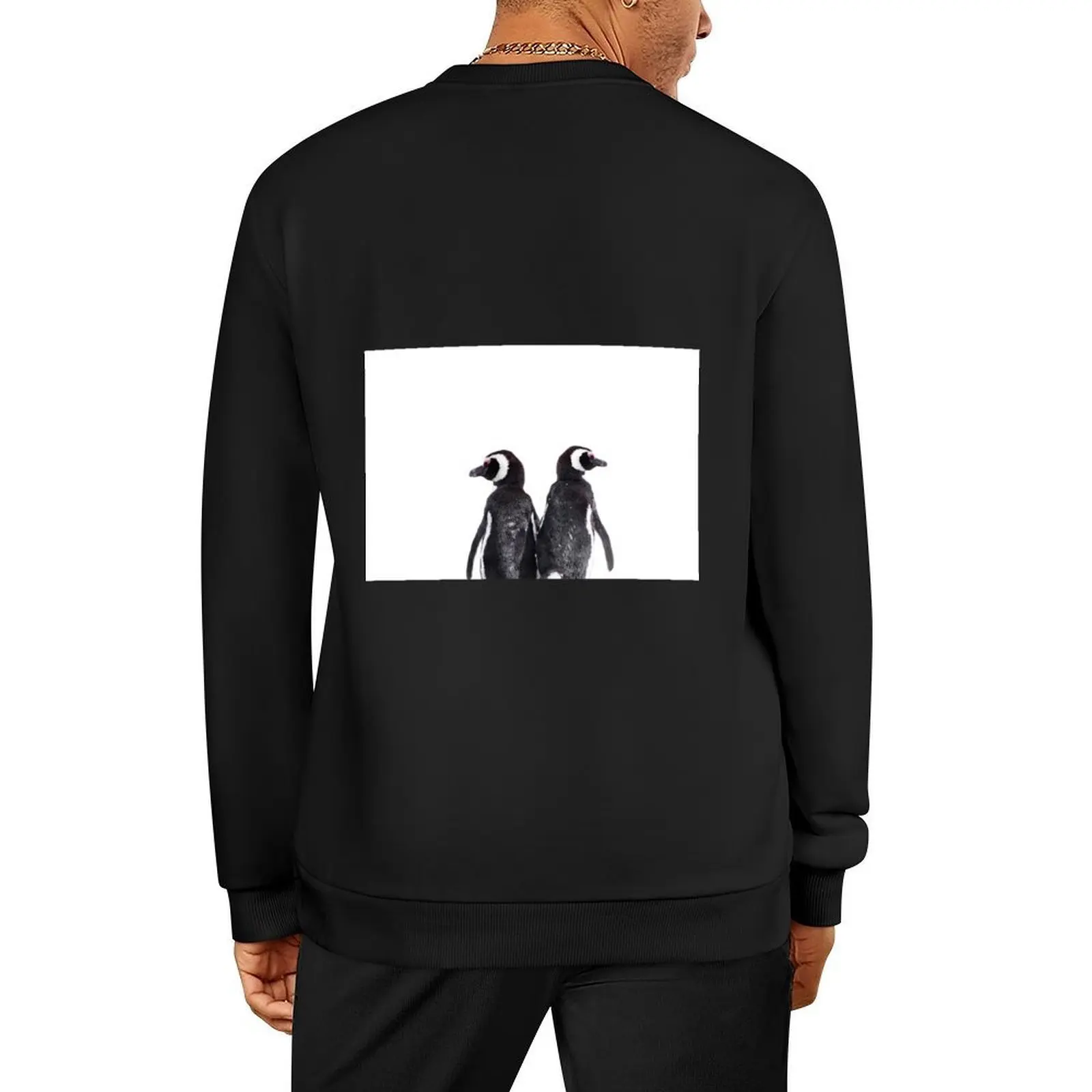 

Cute Magellanic Penguin Couple White Background Pullover tracksuit men's sweat-shirt tracksuit men sweatshirts men