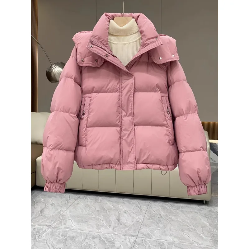 

Women New Korean Winter Jacket Casual Loose Down Coat Oversize Hooded Warm Soft Cotton Puffer Snow Wear Jackets