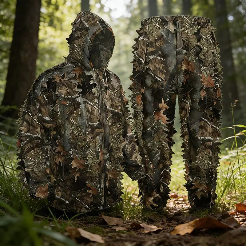 

3DLeaves Camouflage Ghillie Suit Lightweight Woodland Sniper Airsoft Shooting Hunting Gear Traje Ghillie Quick drying Breathable
