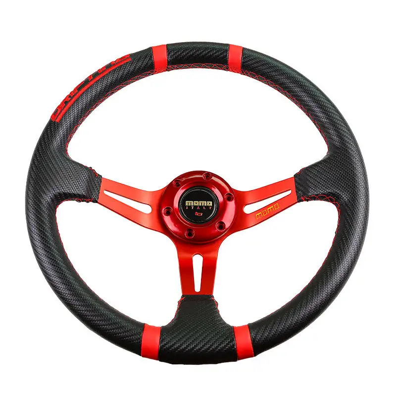 14inch 350mm steering wheelCarbon Fiber PVC Universal Steering Wheel Auto Racing Sport Steering Wheel Accessories