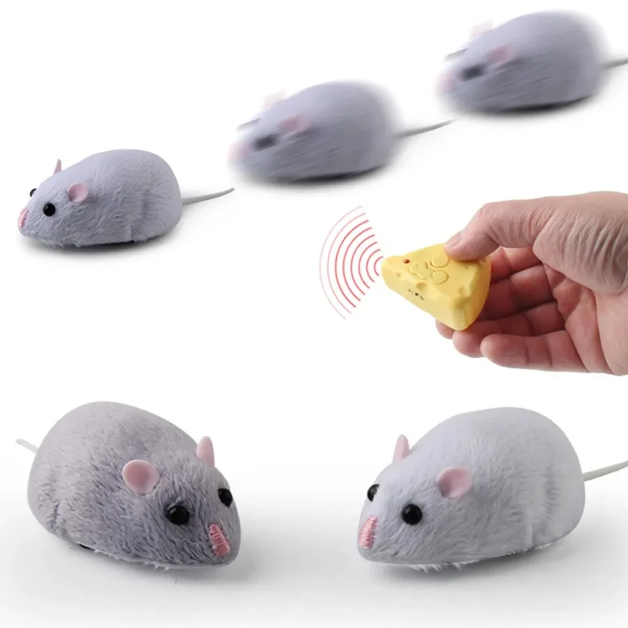 Funny Electronic Remote Control Mouse Pet Cat Toys Plush Emulation Rat for Dog Wireless RC Mice Interactive Cat Toy Pet Products