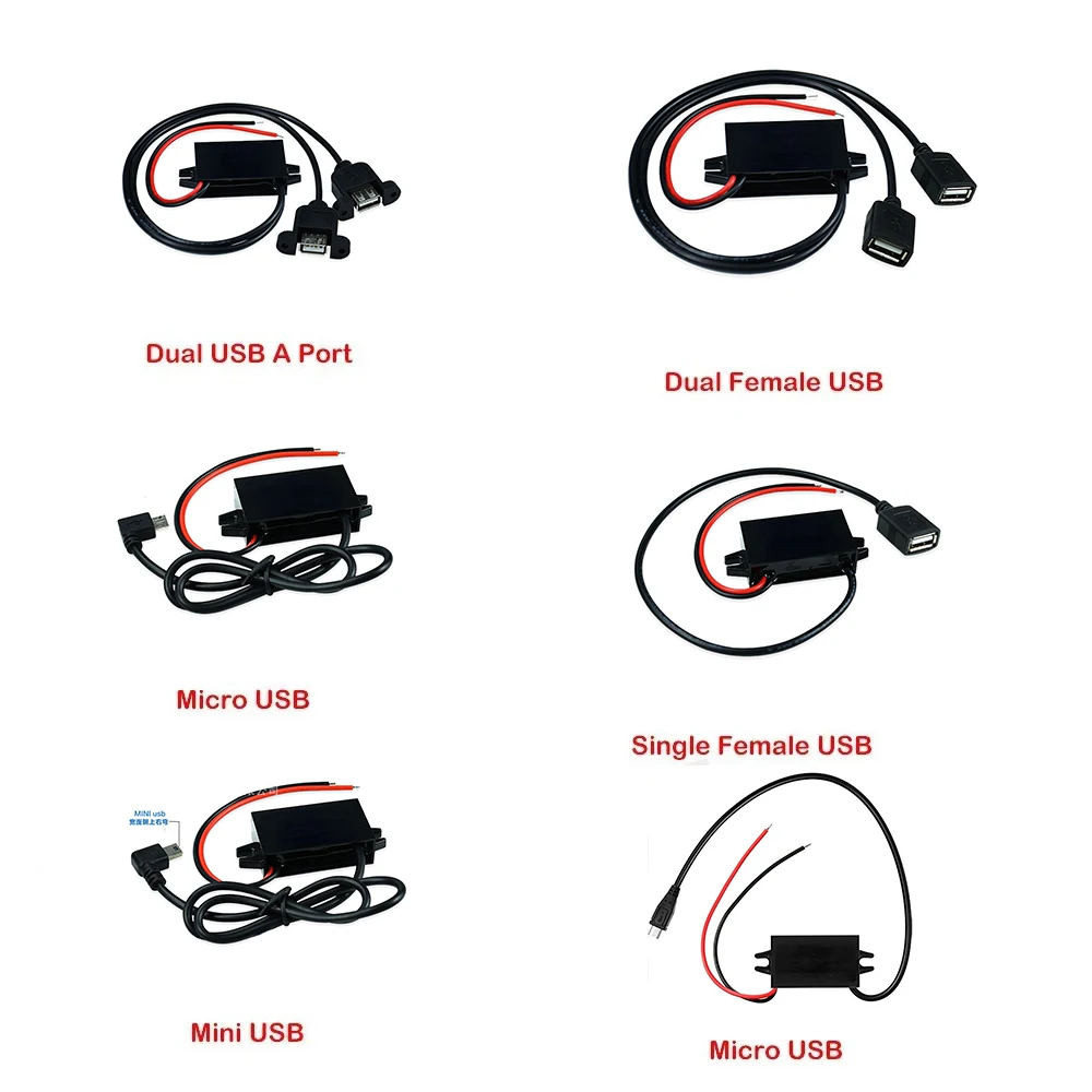 12V24V to 5V 3A DC DC Power Supply Module Buck Step Down Converter for Mini USB USB Adapter Micro USB Adapter Car Male Female