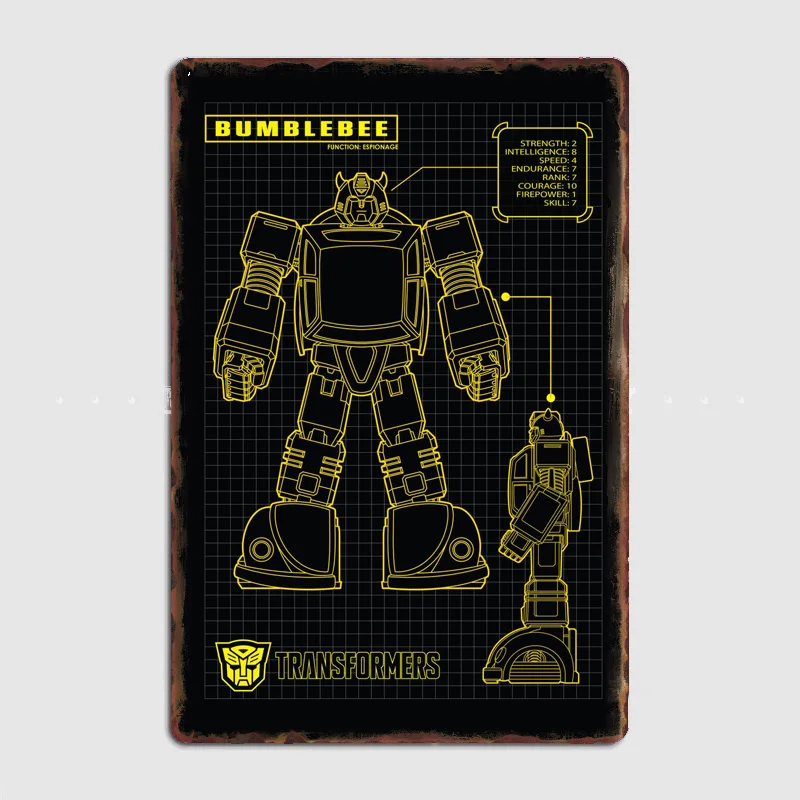 Yellow Inside Autobot Classics Car Retro Metal Sign Poster Garage Indoor Room Decor Club Bar Custom Tin Home Decor Wall Decor