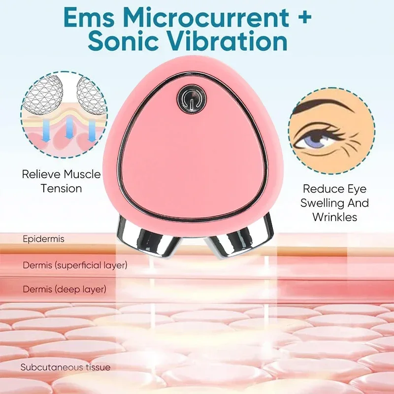 Dispositivo per il lifting del viso EMS Massaggio con rullo a microcorrente facciale Vibrazione sonica Rafforzamento della pelle Ringiovanimento Antirughe Cura di bellezza