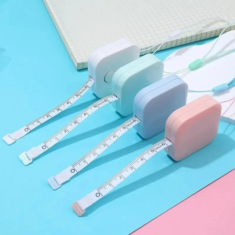 1.5m Mini Tape Measures Metric Imperial Macaron Ruler Children Height Ruler with Keychain Gift Tape Measure Compact Carry Around