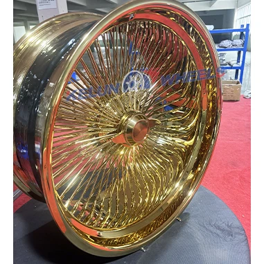 

Dayton Wire Wheels Aluminum Alloy 22/ 24s All Chrome /gold Wire Chrome Wheels